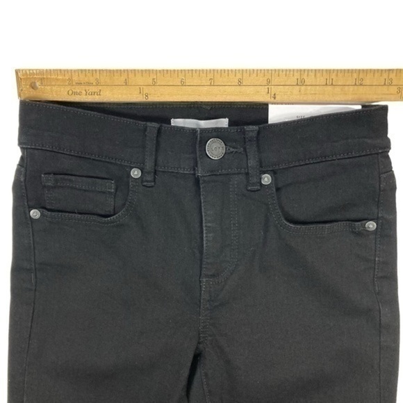 Loft Jeans Women Size 25 Black Dark Wash Denim Slim Pocket Skinny Button Hem New - Picture 9 of 13